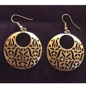 Juicy Couture Dangle Hoop Disc Shaped Earrings